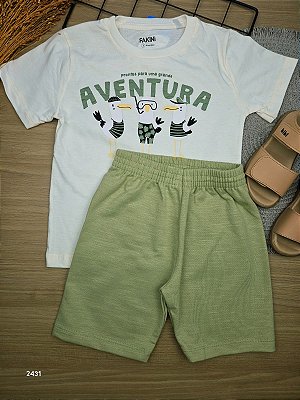 Conjunto Blusa e Short em Moletom sem Pelúcia Fakini