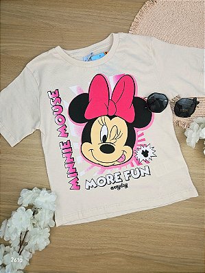 Blusa Minnie Disney 100% Algodão Fakini