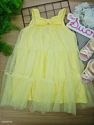 Vestido Tule Primavera Amarelo Mon Sucré