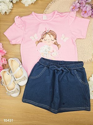 Conjunto Blusa e Short Saia Cinti