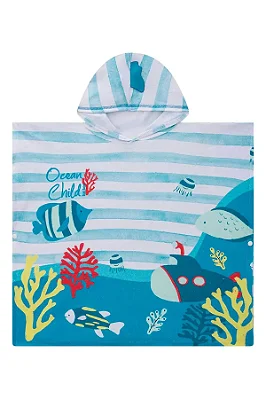Toalha Poncho com Capuz em Plush Atoalhado LucBoo