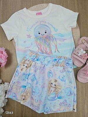 Conjunto Blusa e Short Saia Polvinho Off White Cinti