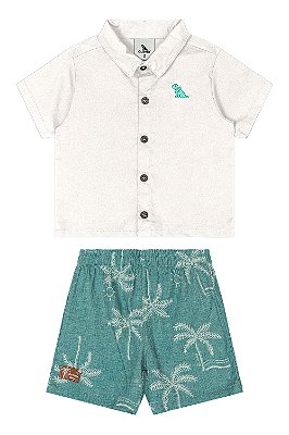 CONJUNTO CAMISA E BERMUDA EM TECIDO TRICOLINE Quimby