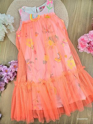 Vestido Neon Florzinhas Mon Sucré