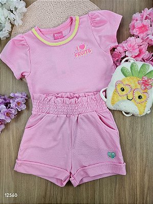 Conjunto em Moletom Sem Pelúcia Frutinhas Acompanha Mochila de Abacaxi Cinti