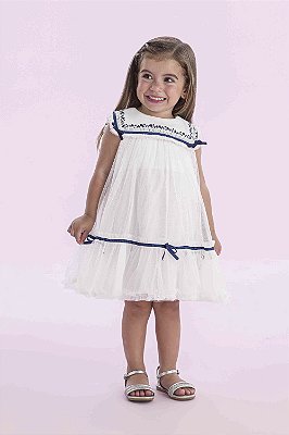 Vestido de Tule Com Bordado Petit Cherie