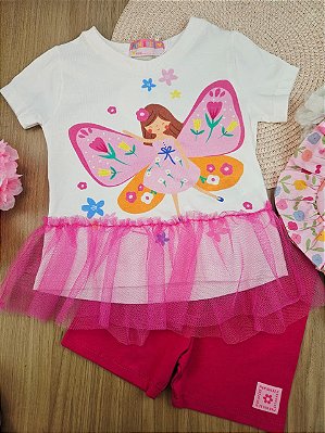 Conjunto Fadinha Blusa e Short Biker Mon Sucré