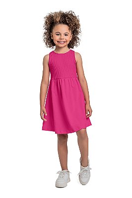 VESTIDO REGATA EM MEIA MALHA E RIBANA CANELADA Rosa Bee Loop