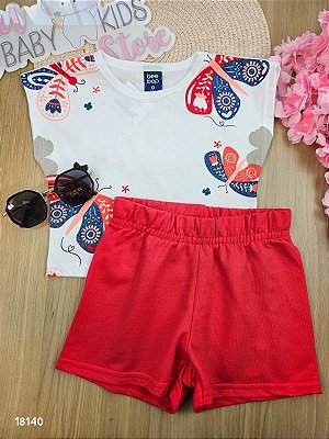 CONJUNTO BLUSA MALHA E BERMUDA EM MOLETOM Bee Loop