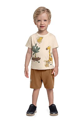 CONJUNTO CAMISETA MALHA BERMUDA MOLETOM Bee Loop
