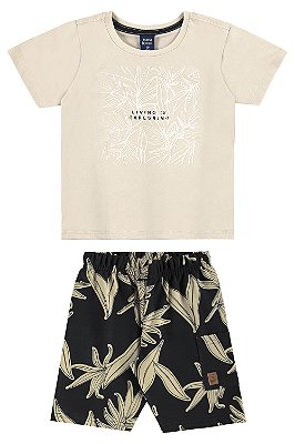 CONJUNTO CAMISETA MALHA E BERMUDA MOLETOM Bee Loop