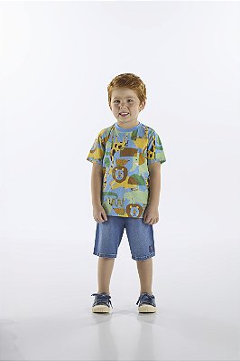 CAMISETA MANGA CURTA EM MEIA MALHA Safari Up Baby
