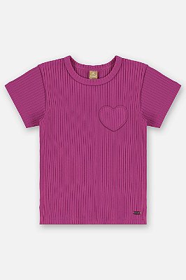 BLUSA MANGA CURTA EM RIBANA CANELADA Up Baby