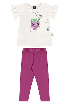 CONJUNTO BLUSA MEIA MALHA E LEGGING EM COTTON Bee Loop
