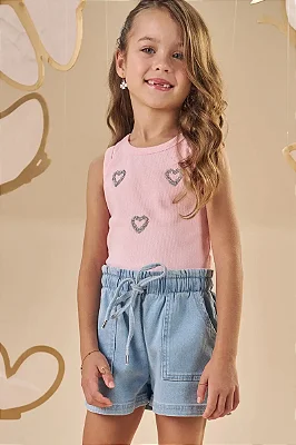 Blusa Regata em Canelado Liz Infanti Infantil Menina