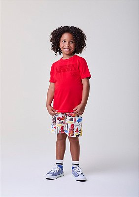 CONJUNTO T-SHIRT BERMUDA VERMELHO Bimbi
