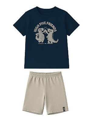 CONJUNTO T-SHIRT BERMUDA AZUL MARINHO Bimbi