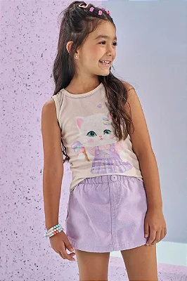 Regata em Canelado Kukiê Infantil Menina