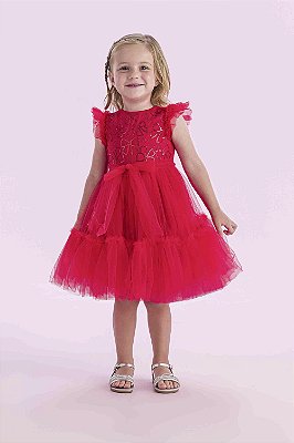VESTIDO VERAO 2026 062 Vermelho Natal Petit Cherie