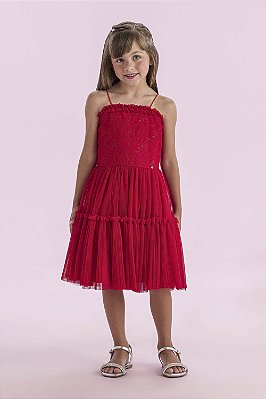 VESTIDO VERAO 2026 310 Vermelho Natal Petit Cherie