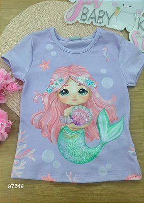 Blusa em Cotton Sereia Infanti Infantil Menina