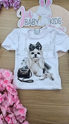 Blusa em Malha Power Cachorrinha Infanti Infantil Menina