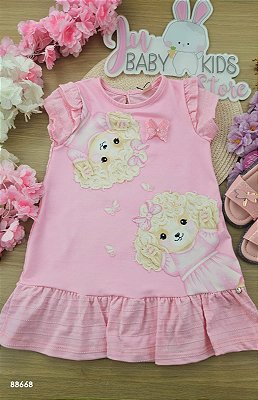 Vestido em Malha Textura Infanti Bebê Menina