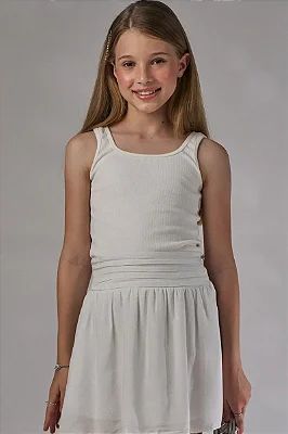 Regata em Canelado Liz Off White Lilimoon Teen Menina