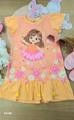 Vestido em Meia Malha Kukiê Bebê Menina