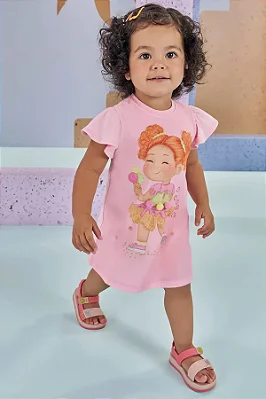 Vestido em Meia Malha Kukiê Bebê Menina