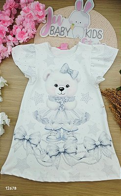 Vestido Ursinha Branco Ano Novo Réveillon Cinti