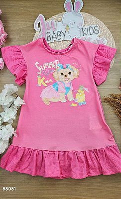 Vestido em Malha Wave Kukiê Infantil Menina