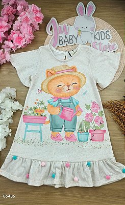 Vestido em Malha Wave Kukiê Infantil Menina