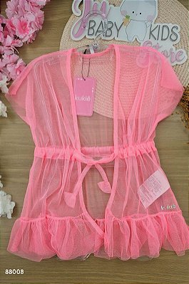 Saída de Praia em Tule com Elastano Kukiê Infantil Menina