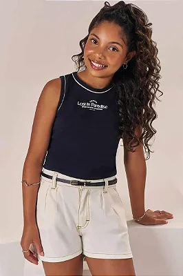 Shorts em Sarja com Elastano Lilimoon Teen Menina