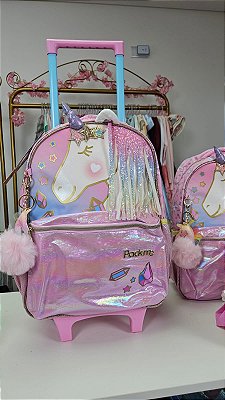 Mochila de Rodinha Com Alças Unicórnio Fantasy Pack Me