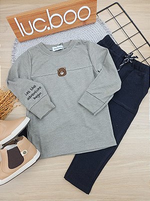 Camiseta Manga Longa E Calça Caqui Quinoa Lucboo