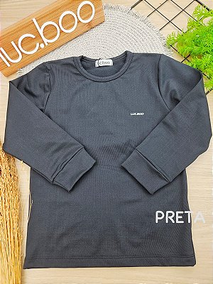Camiseta Em Termoskin Peluciado Preto Lucboo