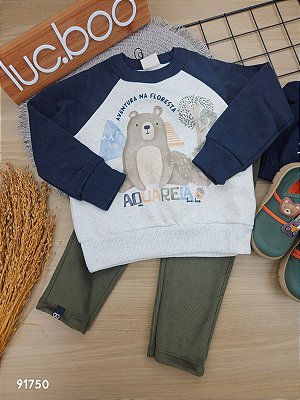 Conjunto Blusão Manga Longa E Calça Marinho Lucboo