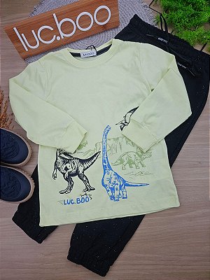Camiseta Manga Longa E Calça Jogger Verde Cítrico Lucboo