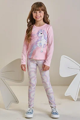 Calça Legging em Termoskin Peluciado Infanti Infantil Menina