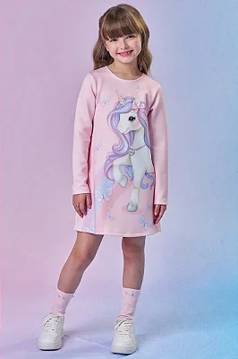 Vestido em Fly Tech Infanti Infantil Menina