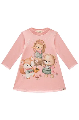 Vestido em Termoskin Peluciado Infanti Bebê Menina