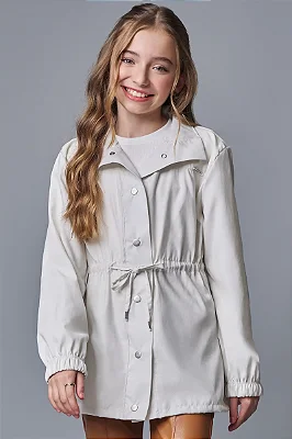 Parka Em Nylon Taslon Off White Lilimoon