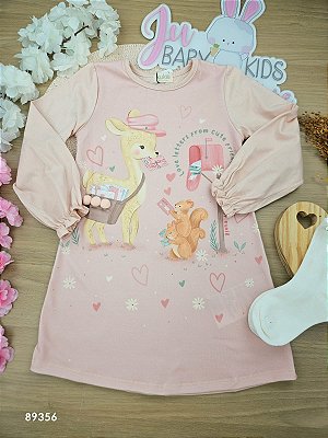 Vestido Em Meia Malha Rosa Seda Kukiê