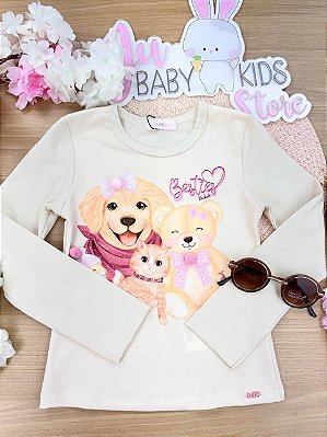 Blusa Em Cotton Bege Claro Kukiê