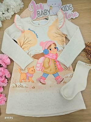 Vestido Em Molecotton Bege Claro Kukiê