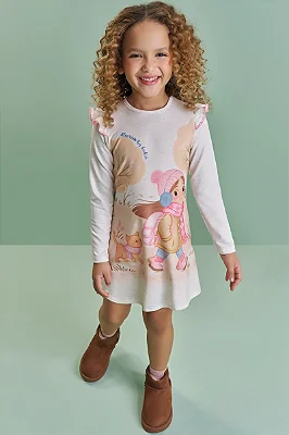 Vestido Em Molecotton Bege Claro Kukiê