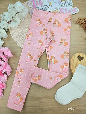 Calça Legging em Termoskin Peluciado Kukiê Infantil Menina