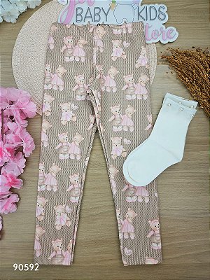 Calça Legging em Molecotton Kukiê Bebê Menina